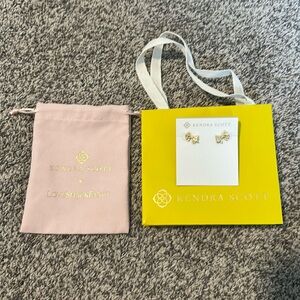 Kendra Scott x LOVESHACKFANCY gold bow studs